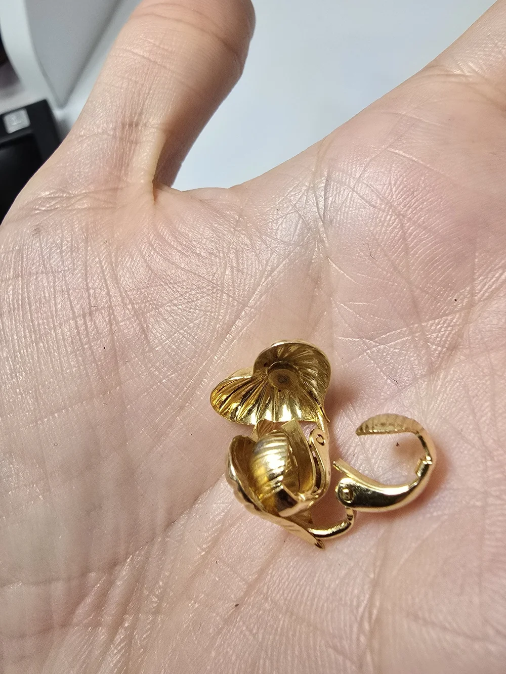 Gold Heart Clip On Earrings